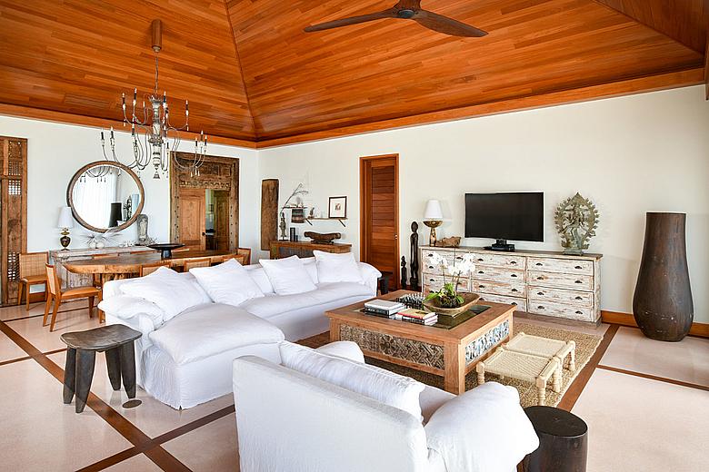 Love Pumpkin COMO Parrot Cay 3 bedroom villa with pool - Living Room Love Pumpkin COMO Parrot Cay 3 bedroom villa with pool